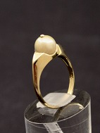14 karat guld ring med gte perle