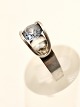Sterling sølv ring størrelse 56 med aquamarin