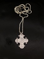 Silver Dagmar cross  and chain