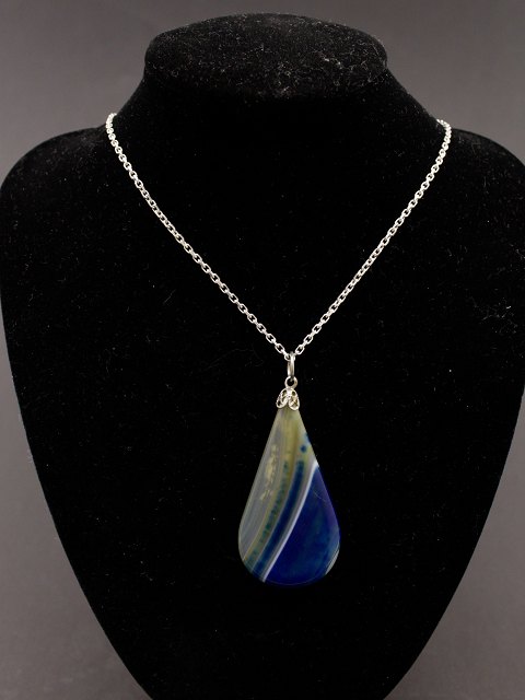 Sterling silver necklace with polished pendant