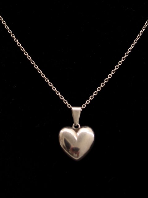 Sterling sølv halskæde 50 cm. med sterling sølv hjerte