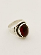 Sterling slv ring  med rav