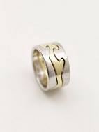 Nina Koppel for Georg Jensen 3 delt fusion ring 18 karat hvid og rd guld solgt