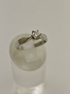 14 karat hvid guld ring strrelse 57 med diamant 0.40 ct