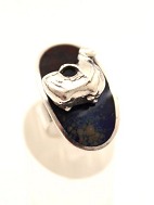 Sterling slv ring  med opal og figur