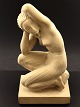 Jens Jacob Bregnøe 1877-1946 sandstone figure young girl