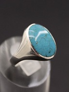 Sterling slv ring strrelse 59 med turkis