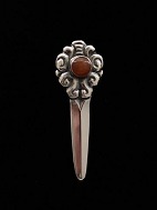 Jugend 830 slv stav broche 6,5 cm. med rav