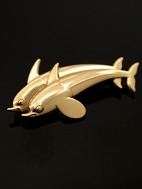 Georg Jensen 18k dolfin broche