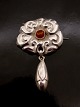 Art nouveau broche  med rav