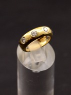 Forgyldt sterling slv ring med klare stene