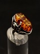 Sterling sølv ring med rav