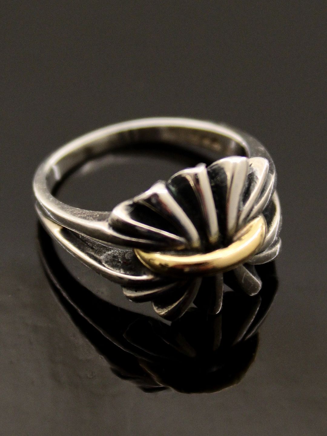 apologi kompleksitet Skulptur Middelfart-antik - Georg Jensen sterling sølv og 18 karat guld flot vintage  ring