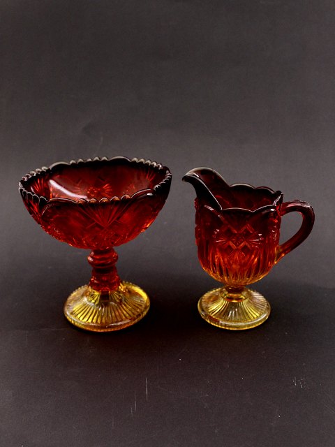 Sugar and creamer Funen Glassworks