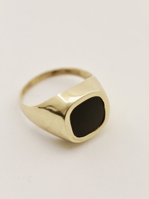 14 karat guld ring  med onyx solgt