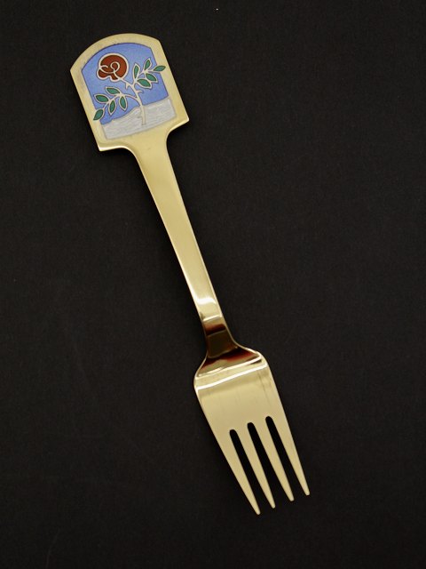 A Michelsen forgyldt sterling sølv jule gaffel 1977 solgt
