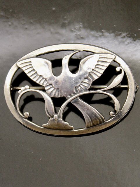 Georg Jensen art deco brooch  sterling silver with paradise bird