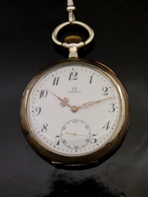 Omega sølv lommeur