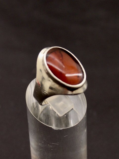 Sterling sølv ring med rav