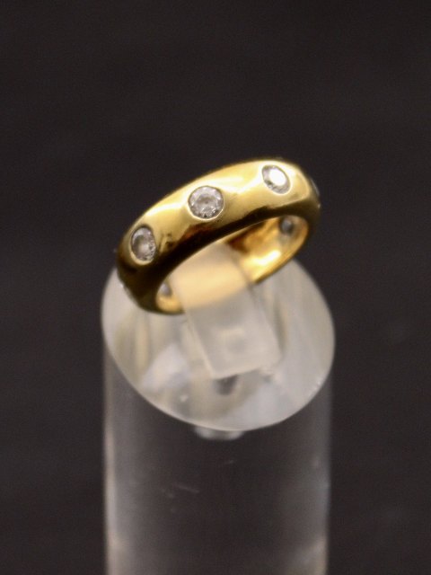 Forgyldt sterling sølv ring med klare stene