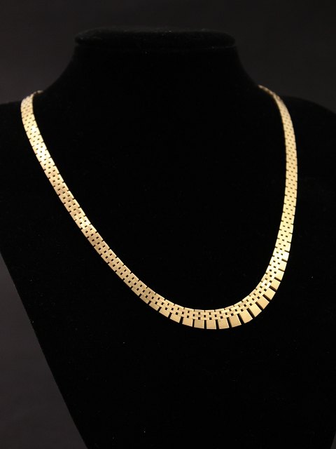 14 carat gold brick necklace