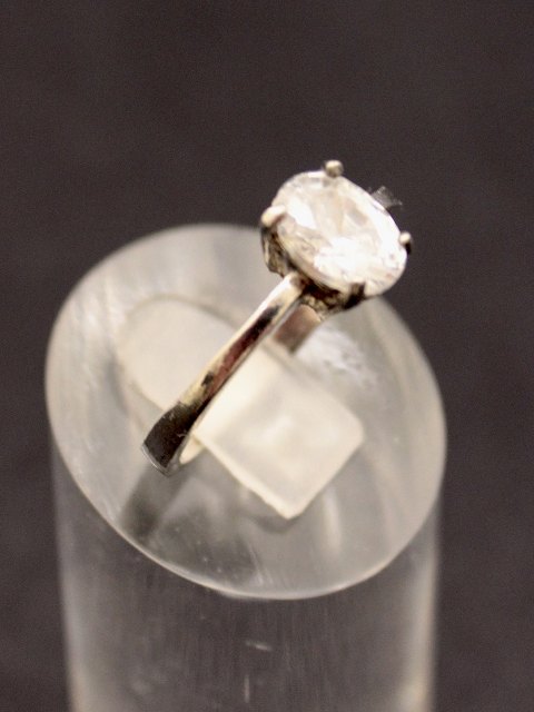 Sterling silver ring with clear stone